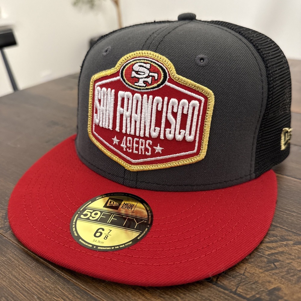 San Francisco 49ers New Era 59Fifty Sz 6 7/8 Fitted Mesh Hat Trucker Kids Adults